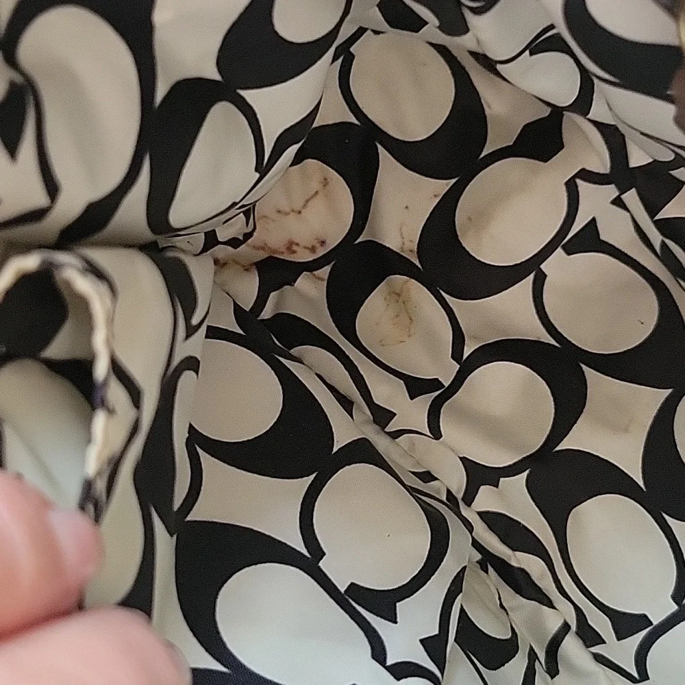 Coach Hampton Mini Nylon Shopper Tote Leather Dark Brown Leather Trim - Picture 12 of 16